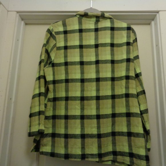 BRAT GIRL SUMMER COWGIRL MILL VALLEY CLOTHING COMP GREEN & BLACK PLAID SHIRT X… - Picture 3 of 5